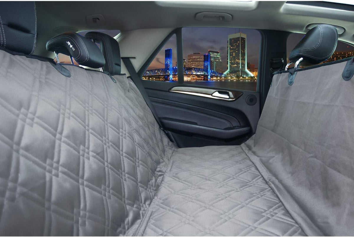 X-Large Grey Waterproof Dog Back Seat Cover with Dog Hammock D52542