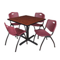 42" Square Breakroom Table & 4 Stack Chairs F3037