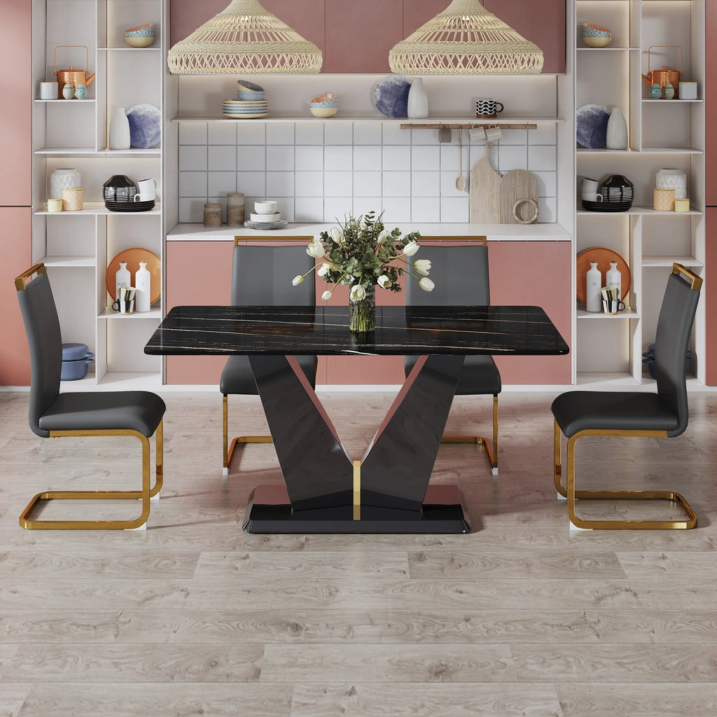 White Rectangular Dining Table B358695