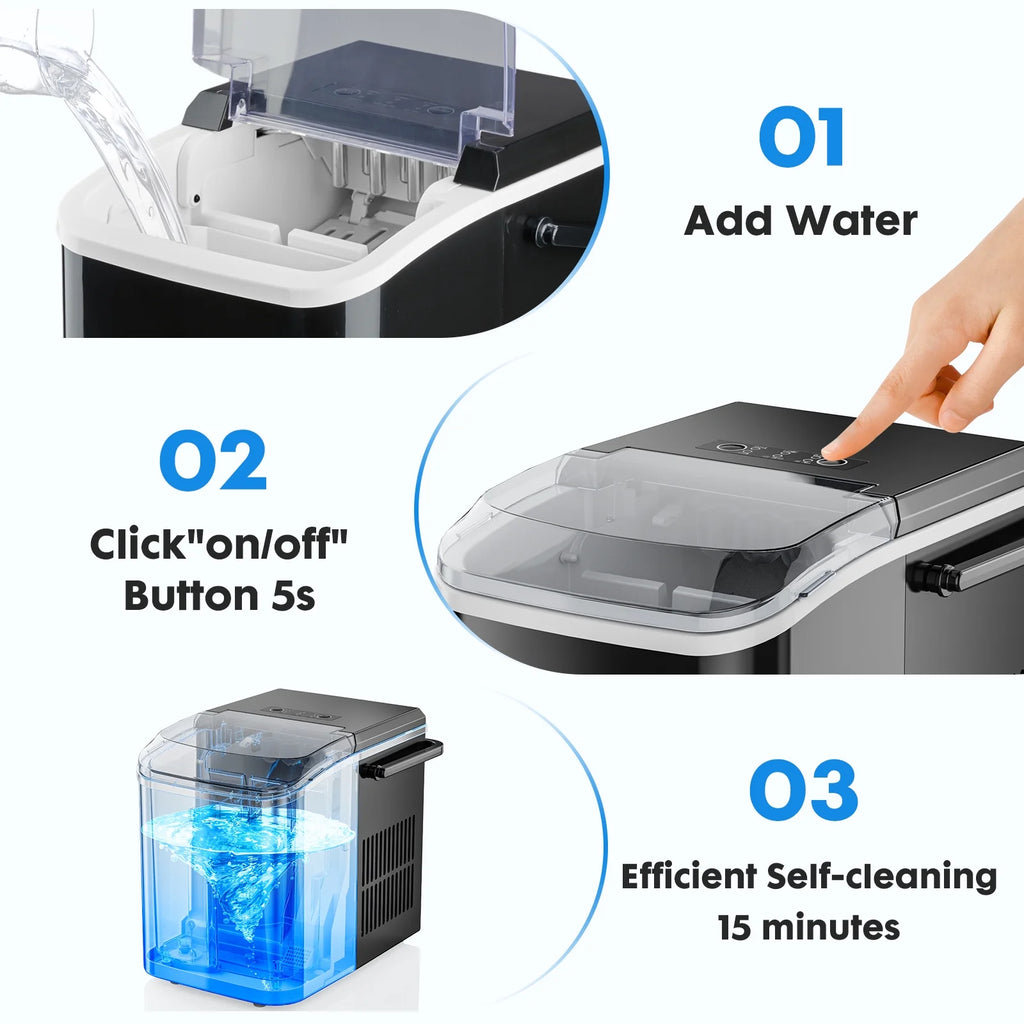 Portable 1.5L Electric Ice Maker Black C5599
