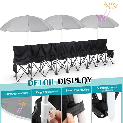 Folding Portable Soccer Bench Chair with Storage Bag D7287