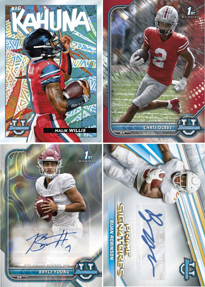 Bowman University Football Blaster Box Trading Cards N554