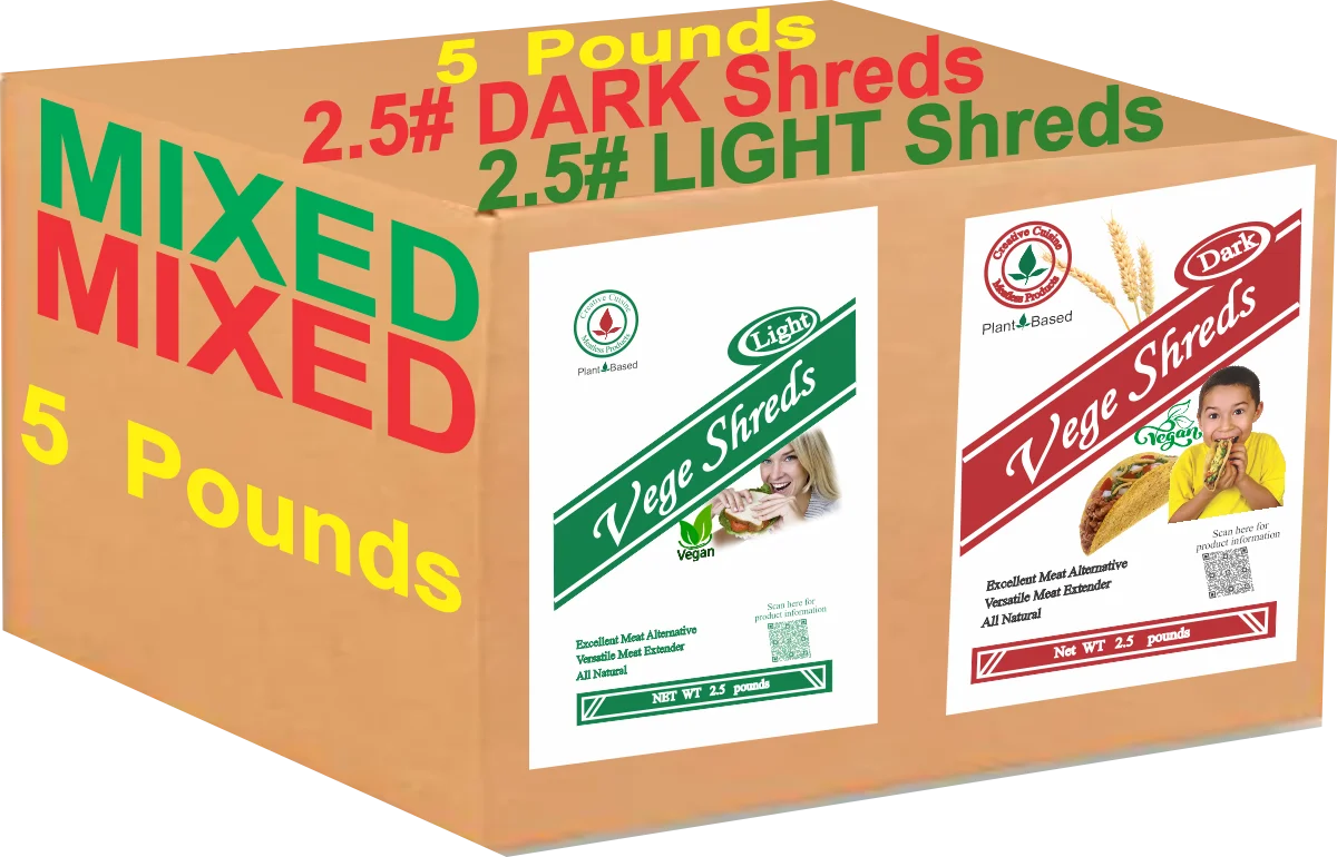 Mixed Light & Dark Vege Shreds 5 pounds E4343