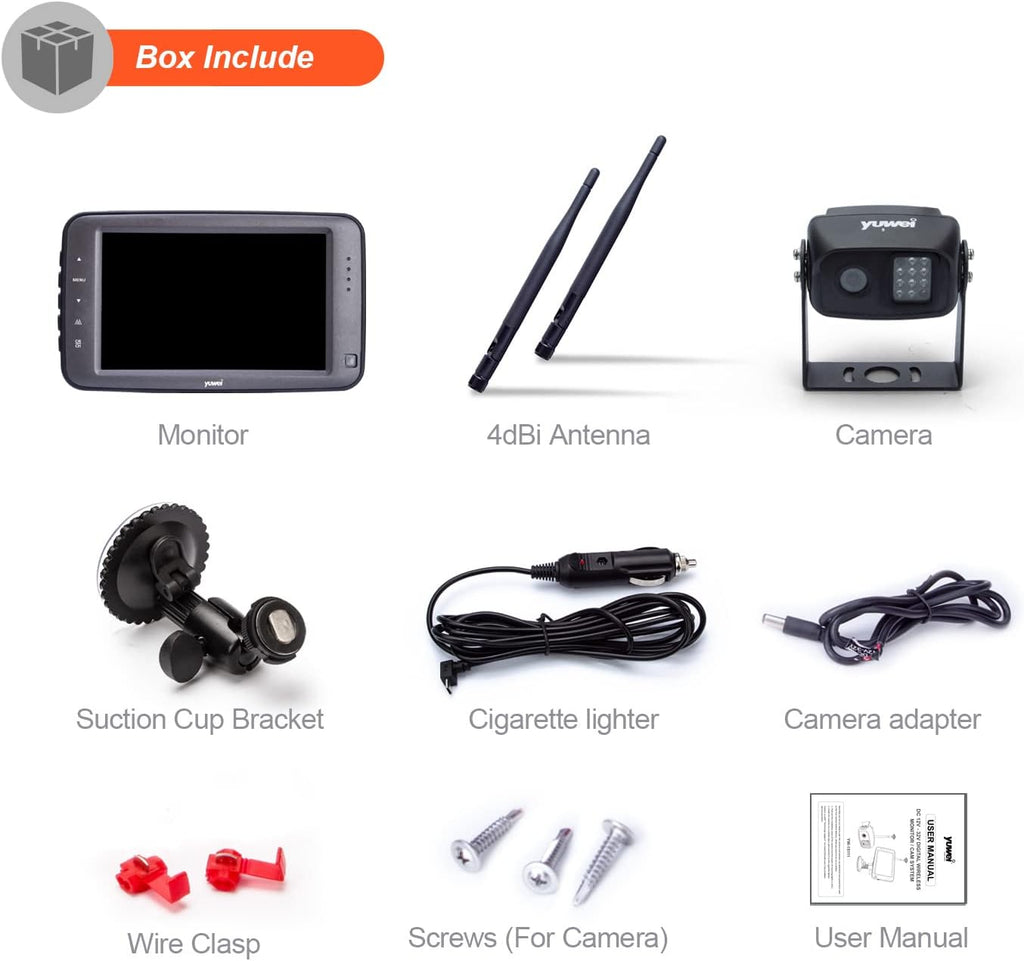 Wireless Backup Camera with 5 inch Split Screen, Ip69k Waterproof, Night Vision S188