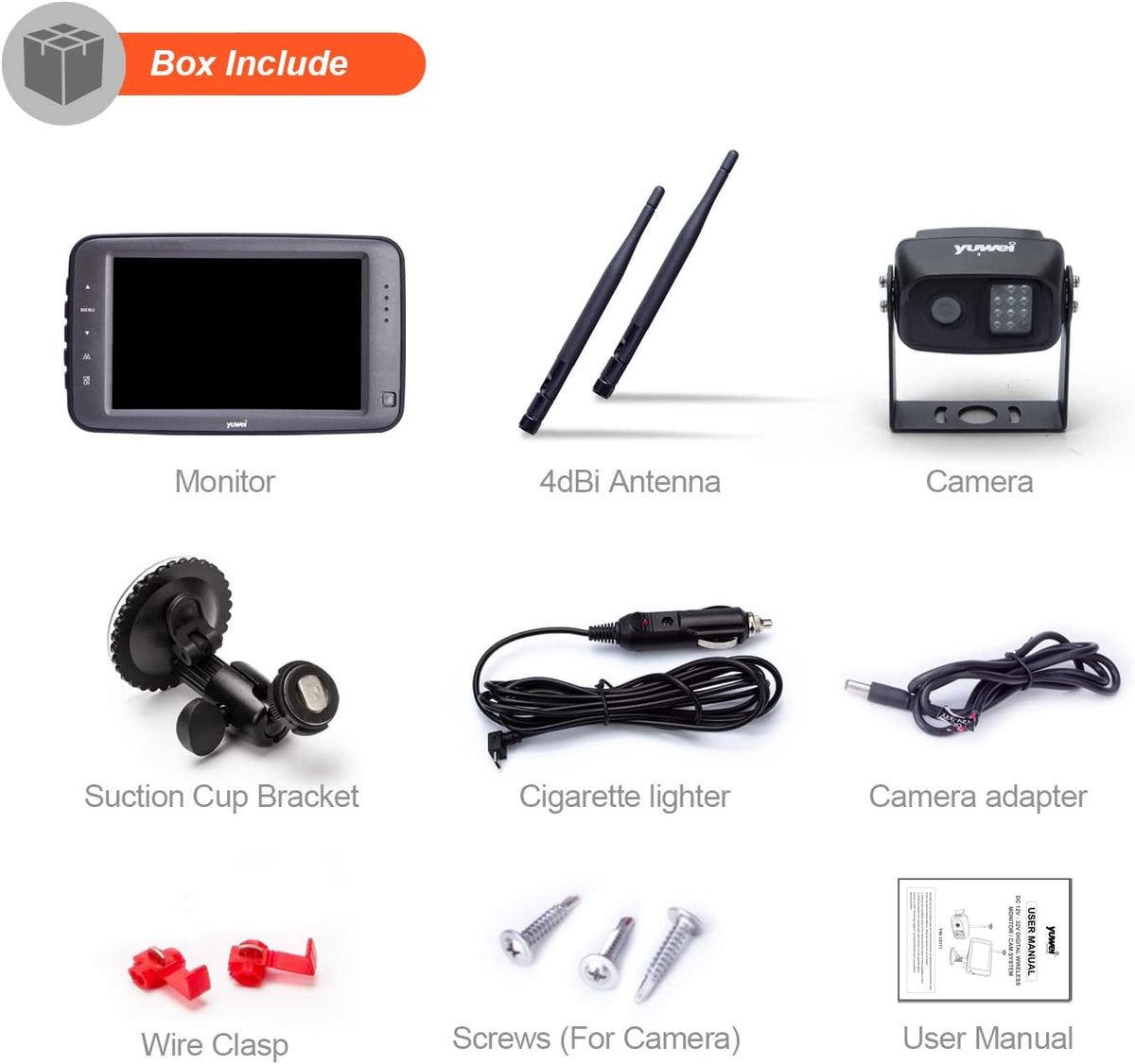 Wireless Backup Camera with 5 inch Split Screen, Ip69k Waterproof, Night Vision S188