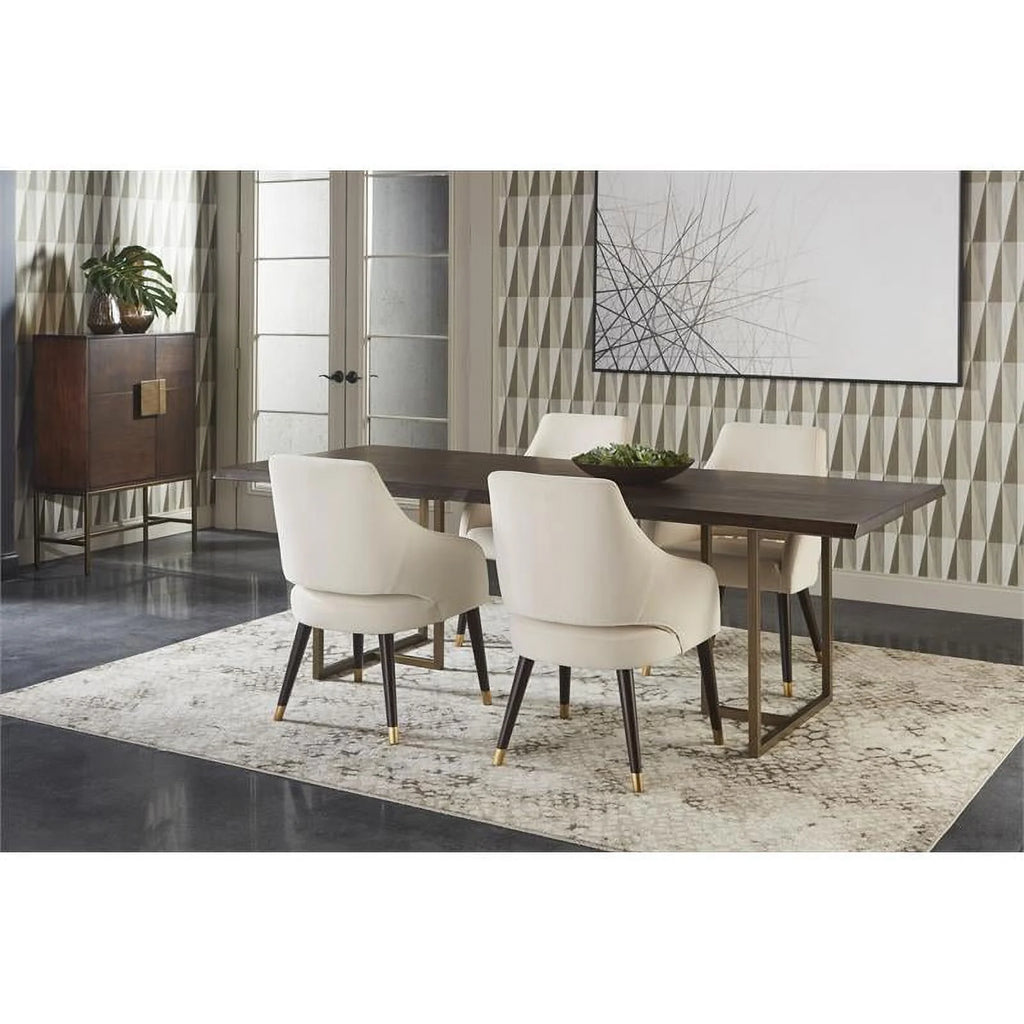 19" Fabric and Wood Dining Armchair in Calico Cream I249268