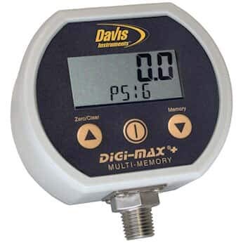 Digital Pressure Gauge with 4 Memory Storage, 1/4" NPT(M); 60 psi A114579