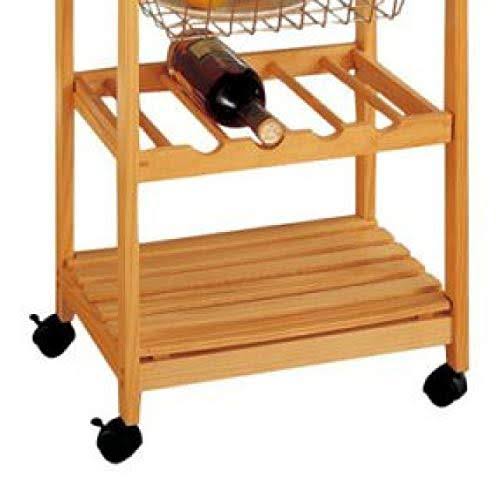 Natural Pinewood Mobile Kitchen Cart H19821
