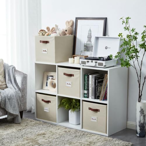 11" 6pcs Texture Grey Fabric Storage Bins J83719