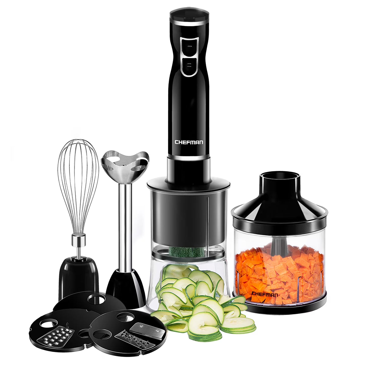6-in-1 Electric Spiralizer & Immersion Blender, Black O4293