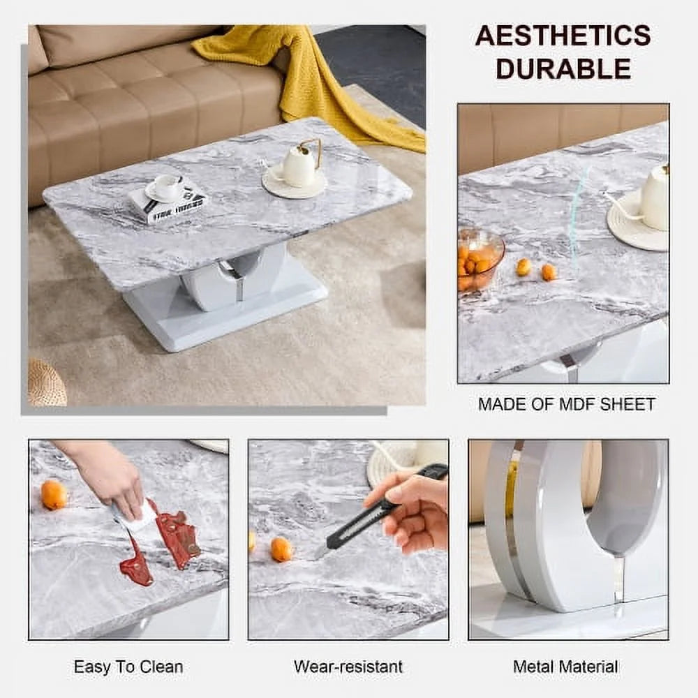 Gray MDF Rectangular Dining Table L13007
