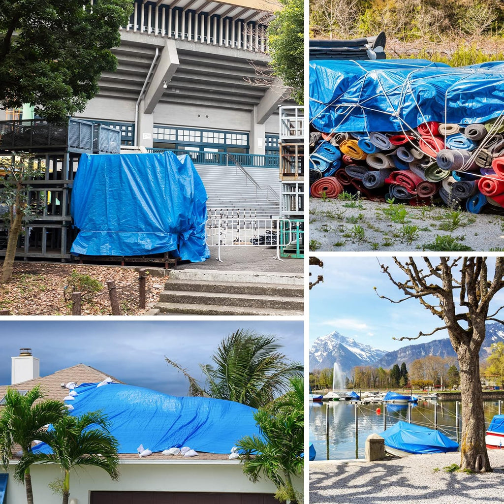 Blue 20x30 Heavy Duty Waterproof Tarpaulin with Metal Grommets D212