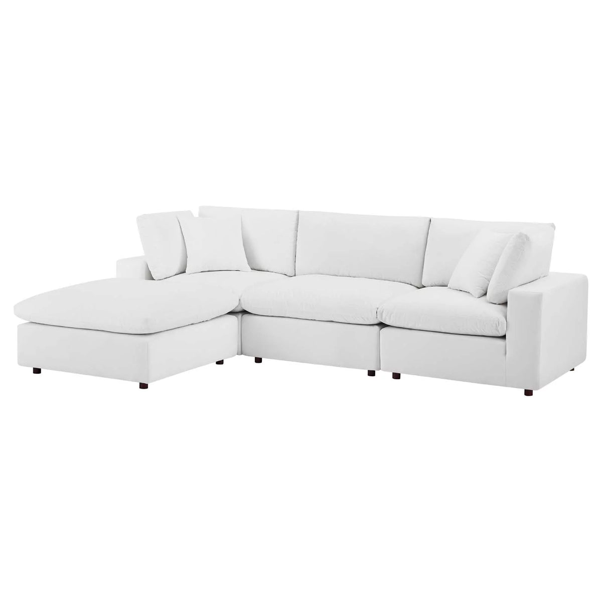 White Velvet Sectional Sofa Set I28990
