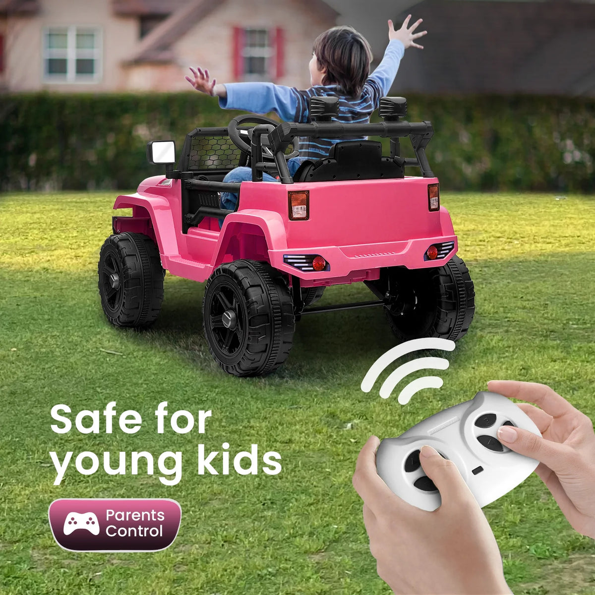 12V Pink Kids Ride on Truck with Remote Control C899
