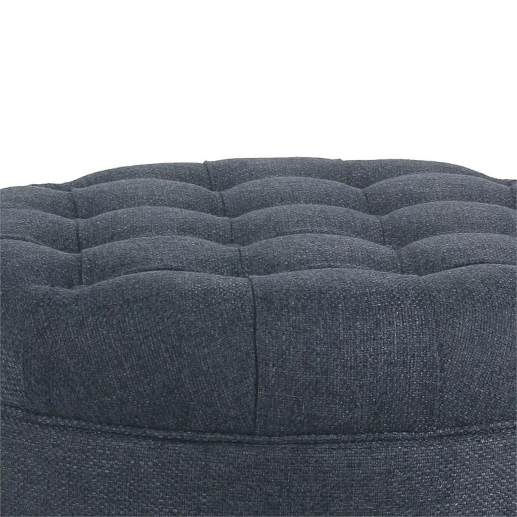 Fabric Upholstered Wooden Storage Ottoman V15244