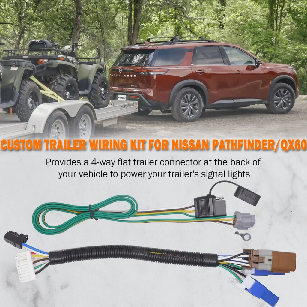 Custom-Fit Vehicle Wiring Harness with 4 Way Flat Trailer Connector H58622