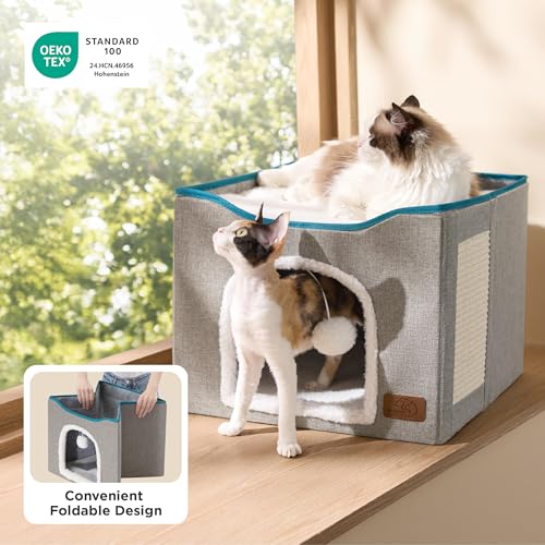 Foldable Cat Bed with Scratch Pad L548
