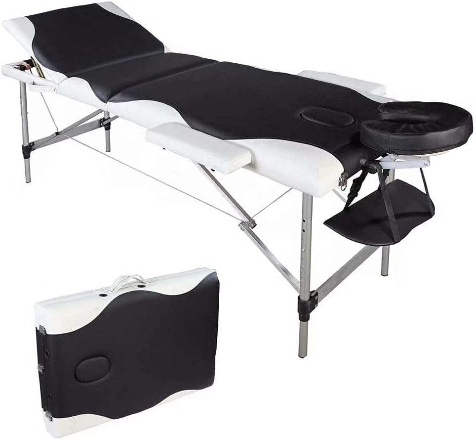 3 Folding Portable Adjustable Massage Table with Carrying Case Q40438