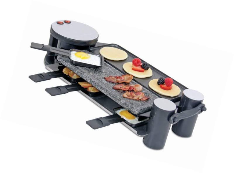 Swivel 8-Person Raclette with Granite Stone and Cast Aluminum T9485