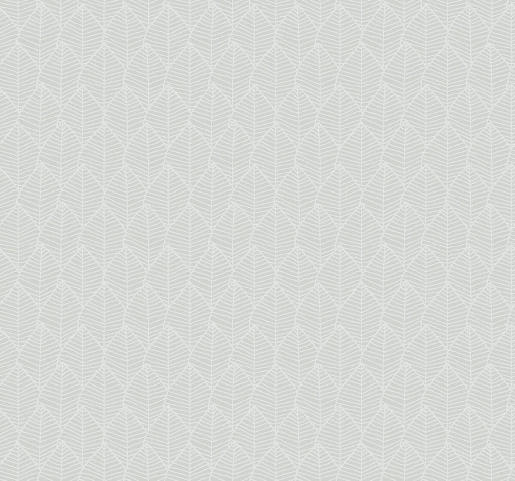 Cool Grey Leaf Wallpaper X63855