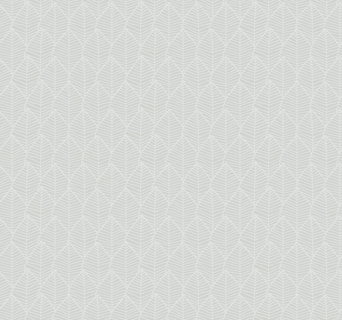 Cool Grey Leaf Wallpaper X63855