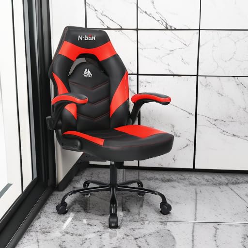 Black Ergonomic PU Leather Computer Chair with Lumbar Support O6374