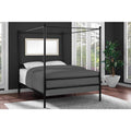 Black Full Metal Canopy Bed V6602