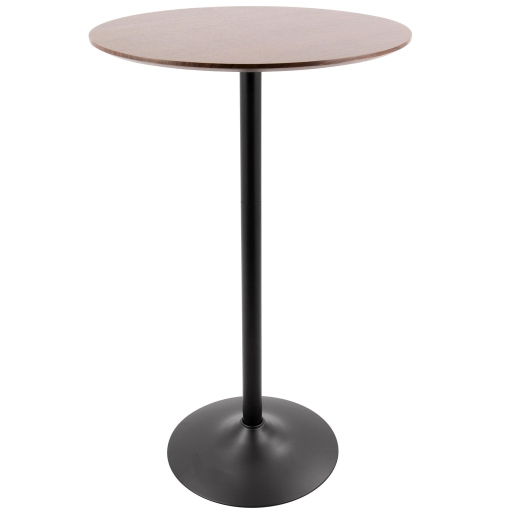 Adjustable Bar/Counter Table in Walnut and Black F132