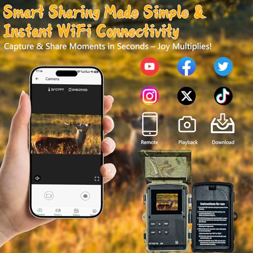 5K WiFi Solar Trail Camera with 64GB SD Card L979