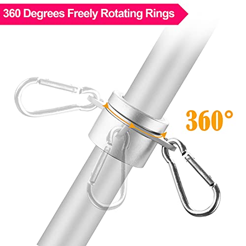 2 Pcs 360° Rotating Aluminum Alloy Flag Pole Rings for 1 Inch Diameter X4697