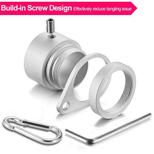 2 Pcs 360° Rotating Aluminum Alloy Flag Pole Rings for 1 Inch Diameter X4697