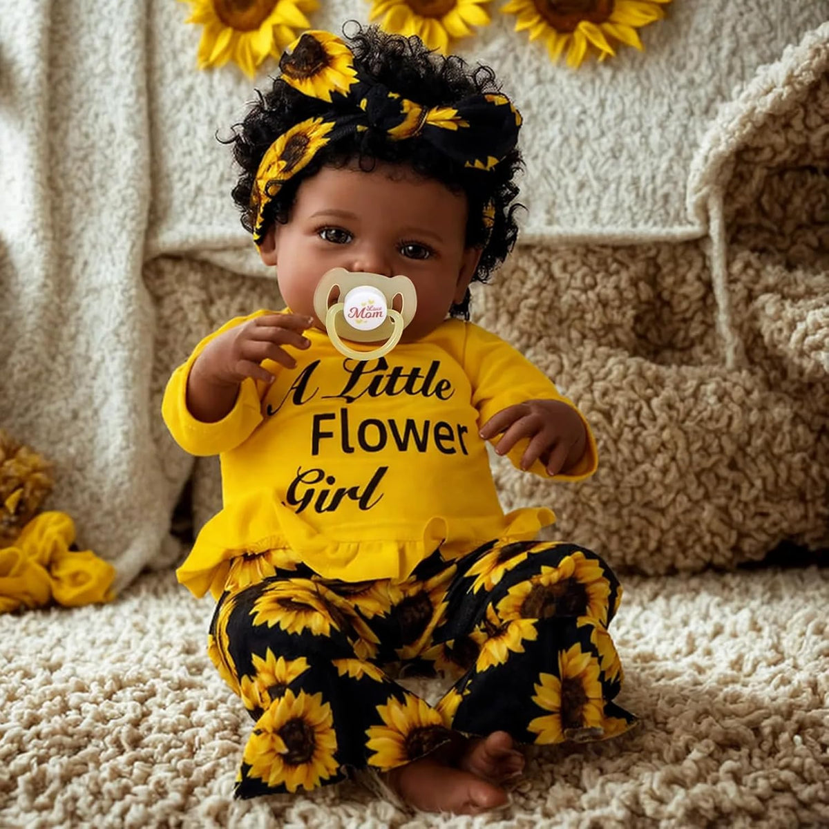 20 Inch Black Soft Vinyl Reborn Baby Doll O149