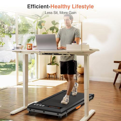 Under Desk Treadmill, 2 in 1 Portable Walking Jogging Running Machine with Remote Control, LED Display, 330lbs Y402