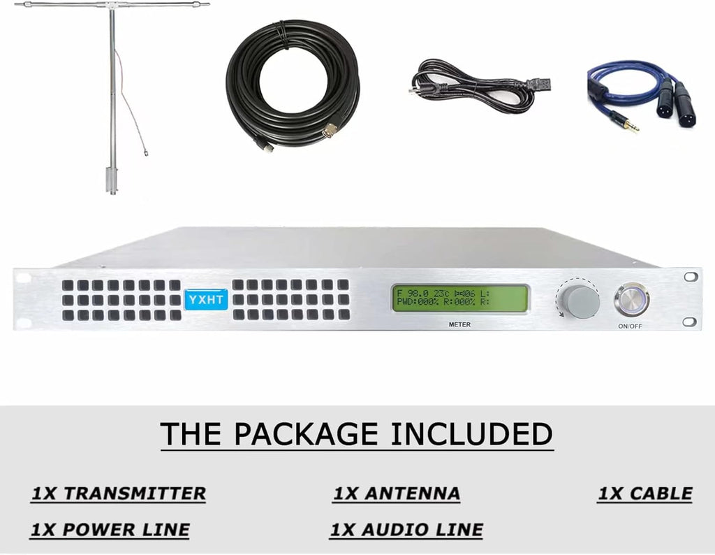 150W Long Range FM Broadcast Transmitter with Antenna Cable Z515770