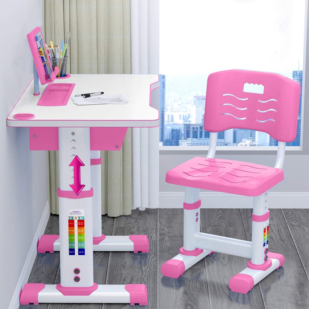 Adjustable Study Desk and Chair Set with Bookstand N128270