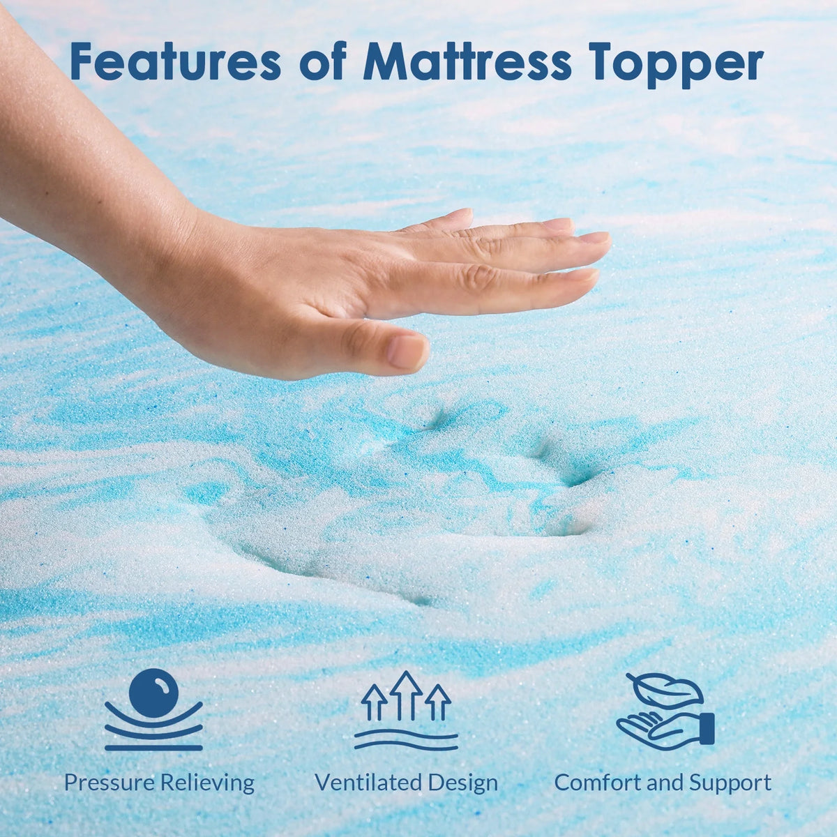 3 inch Gel Infused Memory Foam Twin Mattress Topper B9062