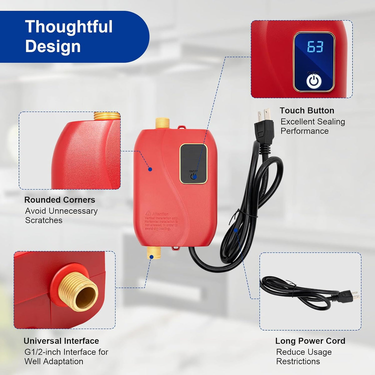 3000W Instant Electric Tankless Water Heater G7684