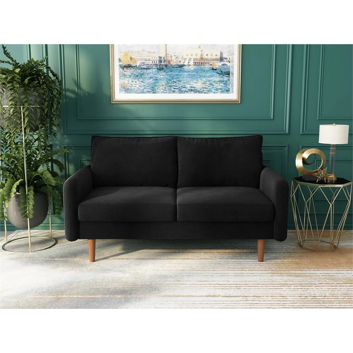 Black Velvet Loveseat N308441