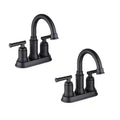 4 in. Centerset Double-Handle High-Arc Bathroom Faucet Matte Black 2-Pack U23627