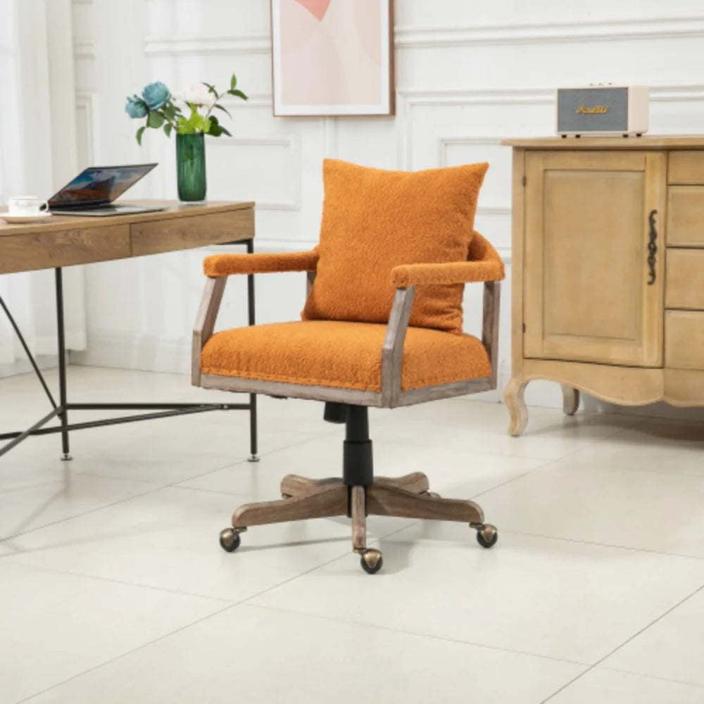 Orange Adjustable Swivel Fabric Office Chair K776593