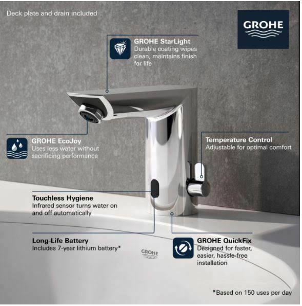 Touchless Bathroom Faucet Chrome R7169
