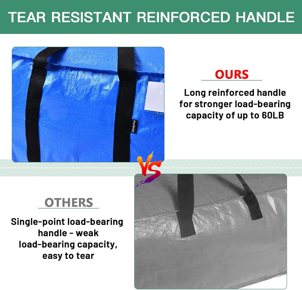 Blue Moving Totes with Backpack Straps, 8 Pack O291084
