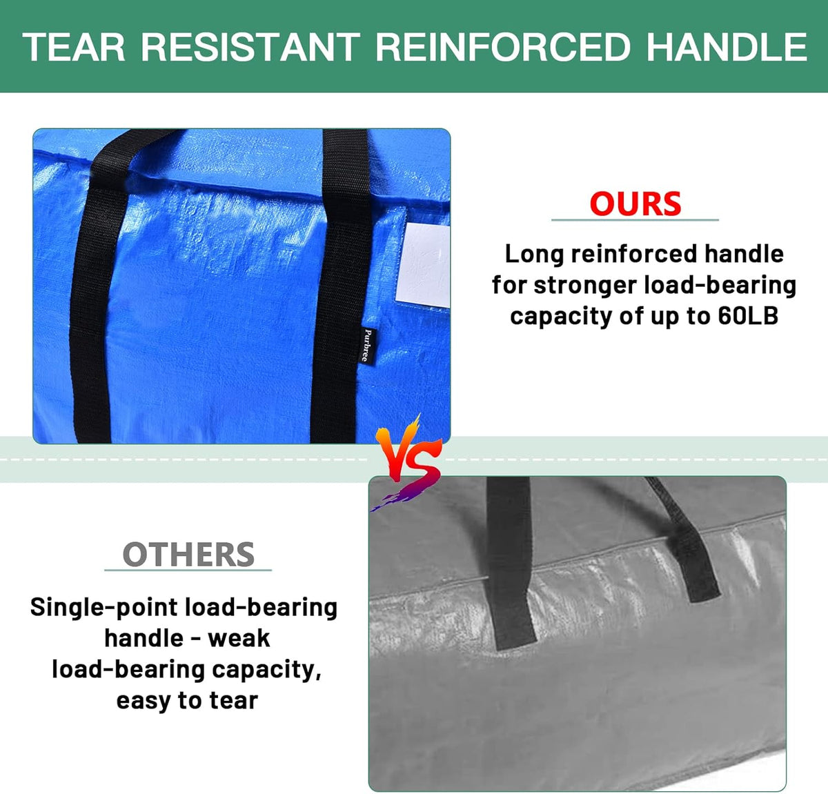 Blue Moving Totes with Backpack Straps, 8 Pack O291084