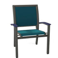 Textured Graphite Teal Stacking Patio Dining Armchair C836