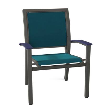 Textured Graphite Teal Stacking Patio Dining Armchair C836