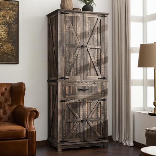White Tall Storage Cabinet with 2 Drawers W625389