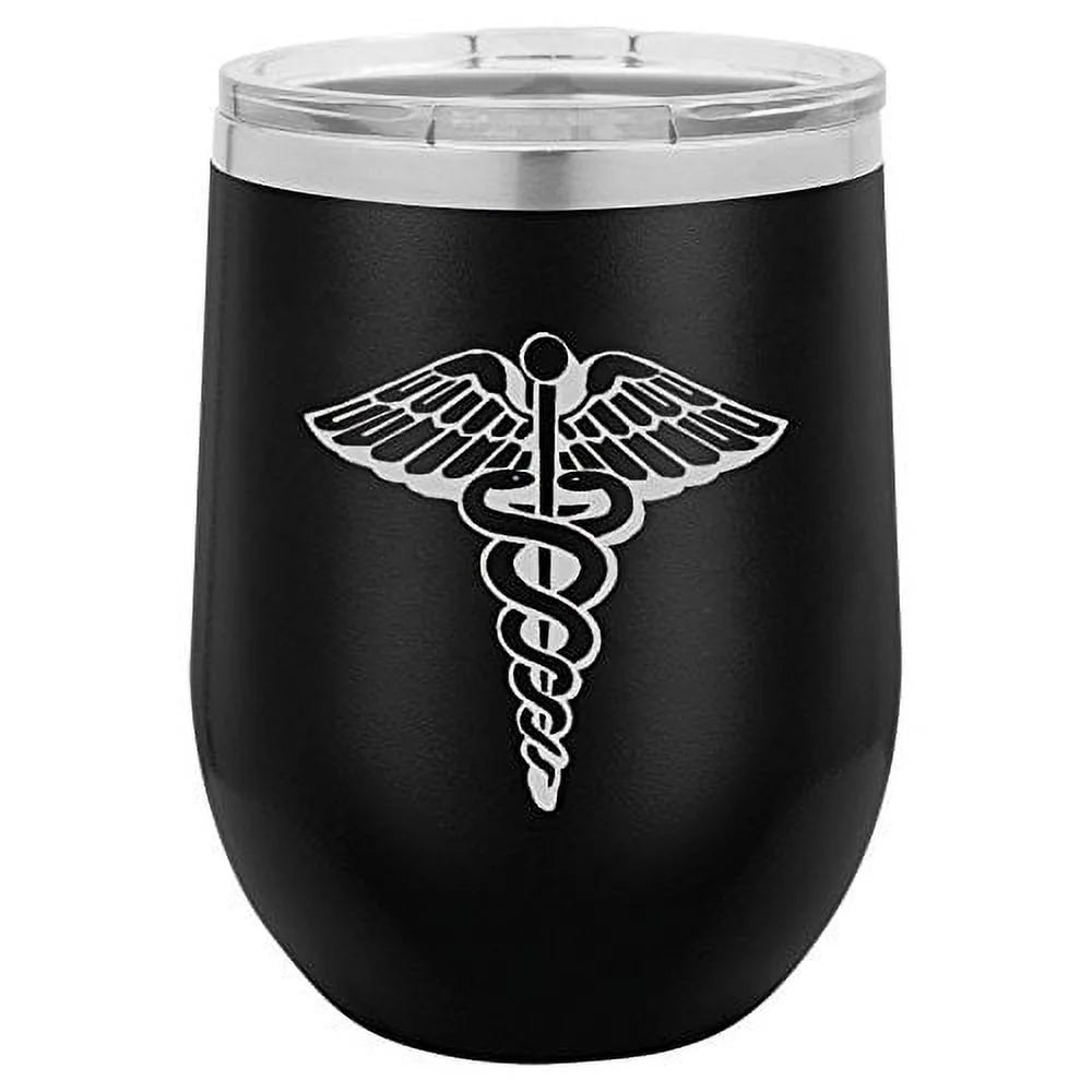 12 oz Double Wall Vacuum Insulated Stainless Steel Stemless Wine Tumbler with Lid G23309
