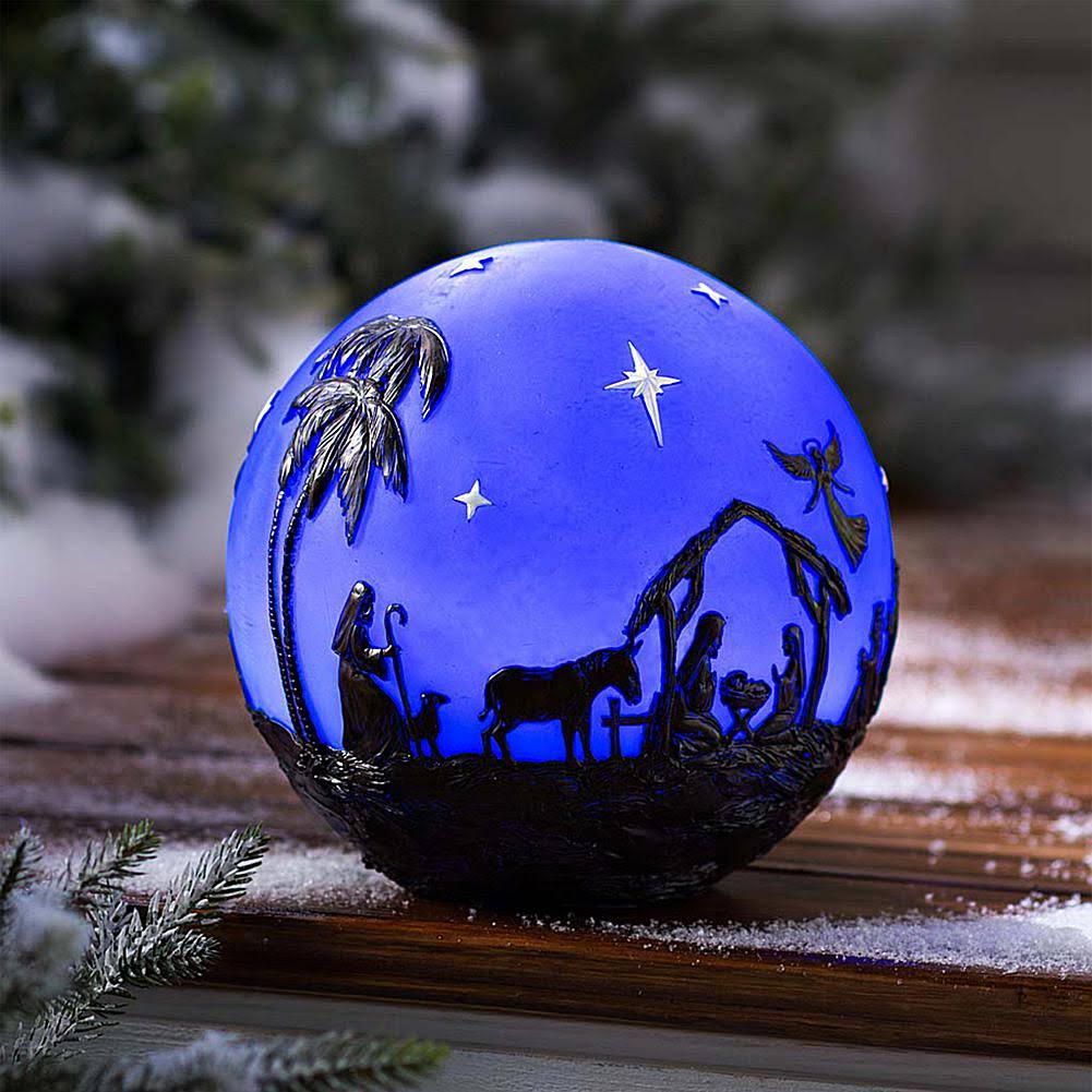 Glowing 3D Christmas Nativity Globe B46611