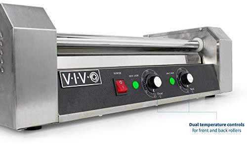 12 Hot Dog & 5 Roller Grill Cooker Warmer Machine X2001