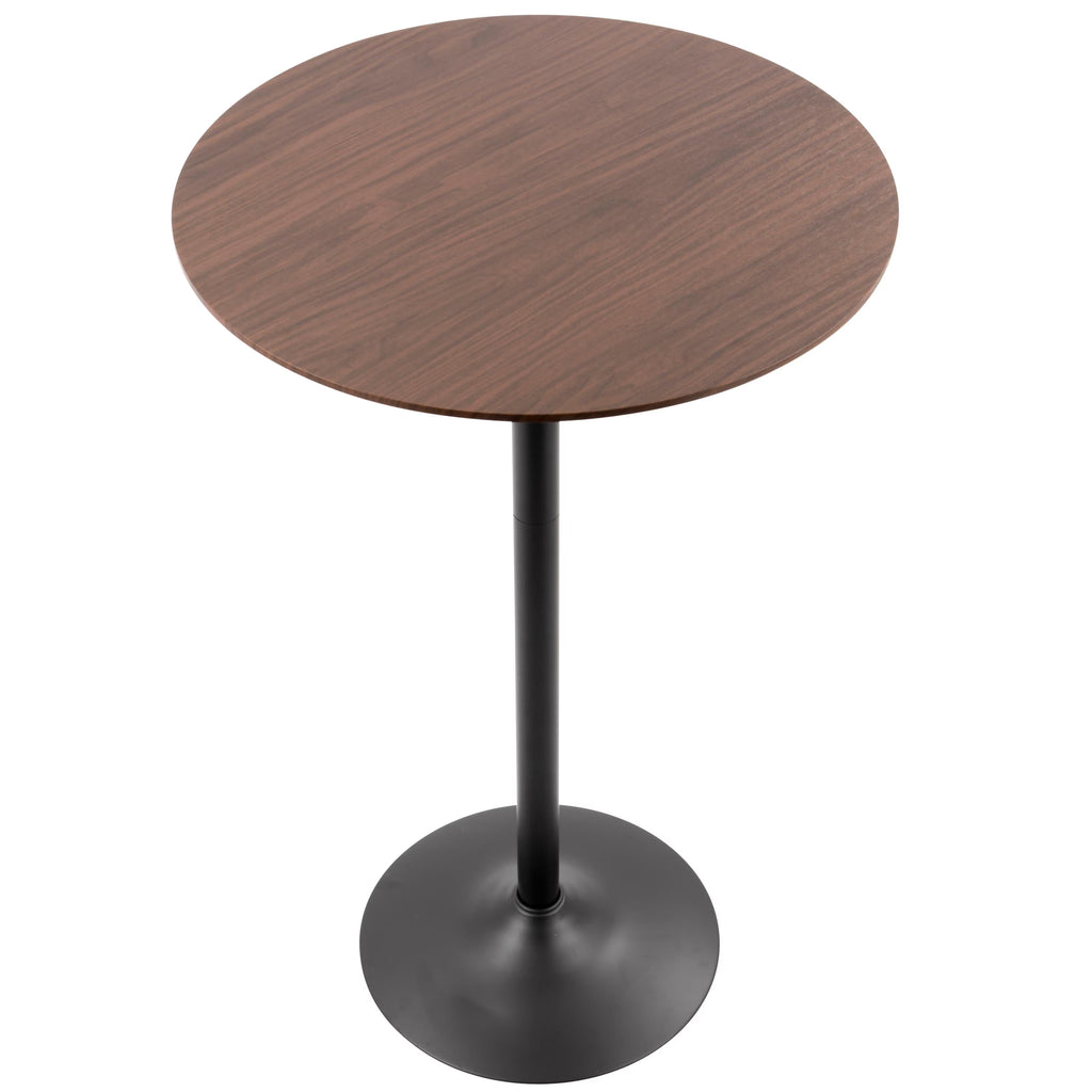 Adjustable Bar/Counter Table in Walnut and Black F132